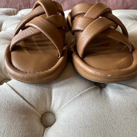 Madewell Women’s Francine Puffy Woven Tan Slides 8M - Picture 4 of 7